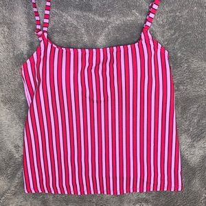Anne Cole Striped Tankini Swim Top S